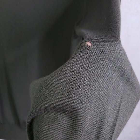 Brunello Cucinelli Wool Cashmere Men's Sz 54 V-Neck Knit Pullover Sweater Olive - Picture 10 of 10
